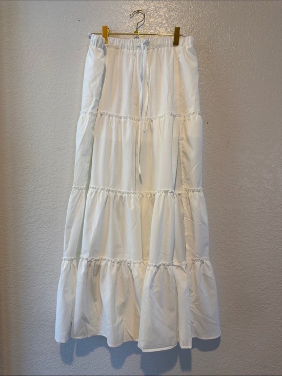 Dresses & Skirts - White Tiered Maxi Skirt - Breezy Women's Skirt